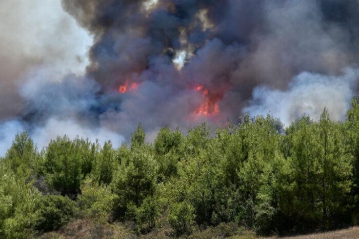 Μεγάλο μέτωπο φωτιάς – Μήνυμα 112 να εκκενωθούν οι περιοχές Δούκα, Μηλιές
